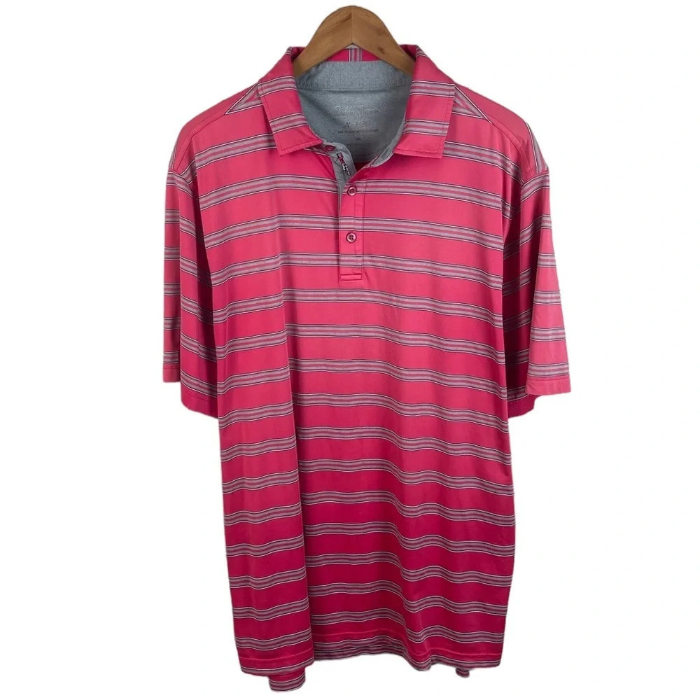 PO665 Mens Bobby Jones X H20 Performance Stretch Striped Polo Golf Shirt XL
